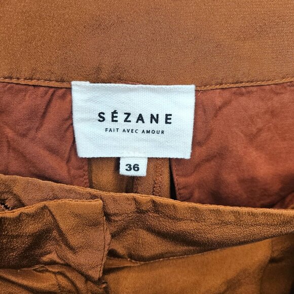 Sezane Women's Silk Boho High Waist Trouser Size 4 - Picture 2 of 11